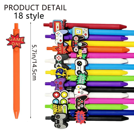 6/12/18 Pcs Fun Ballpoint Pens, Game Controller Theme Retractable Pens, Student Adult Emotional Support Gift For Back To Scho