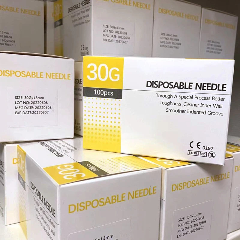 100Pcs 25G 27G 29G 34G 33G 32G 31G 30G Painless Small Superfine Beauty Needle Disposable Injection Piercing Needles 1.5/4/6/1