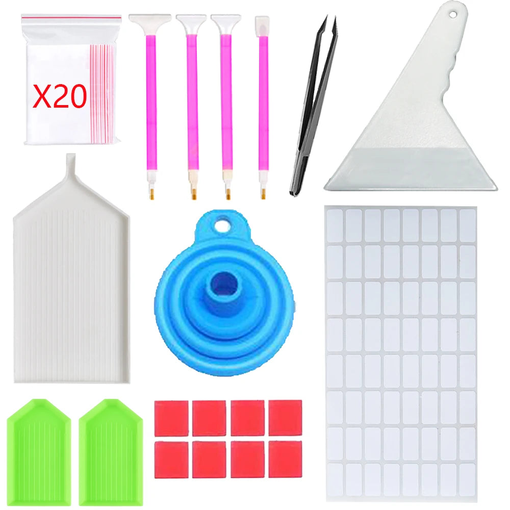 Diamond Painting Tools with Diamond Embroidery Box and Multiple Sizes Painting Pens for Adults to Make Art Craft - 39pcs