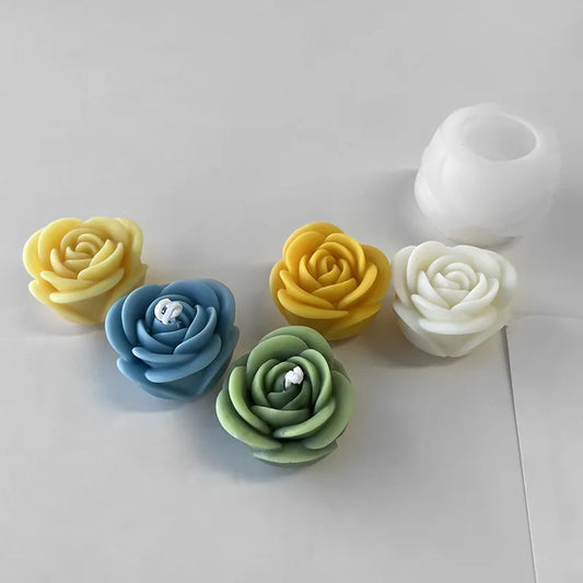 Valentine's Day Flower Silicone Candle Mold 3D Peony Flower Soap Gypsum Craft Mould DIY Chocolate Cake Baking Tool Wedding Gi
