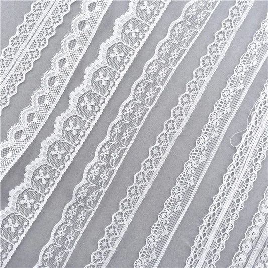 Best Selling 10yards 38kinds Color White Lace Ribbon Woven Band French African Lace Wedding Fabric DIY Clothing/gift Wrapping