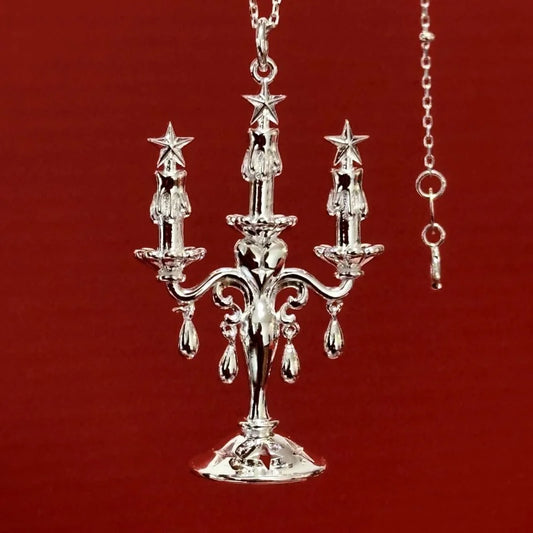 2025 Vintage Silver Color Candle Holder Metal Pendant Necklace for Women Girls Sweater Chain Party Fashion Jewelry Gift
