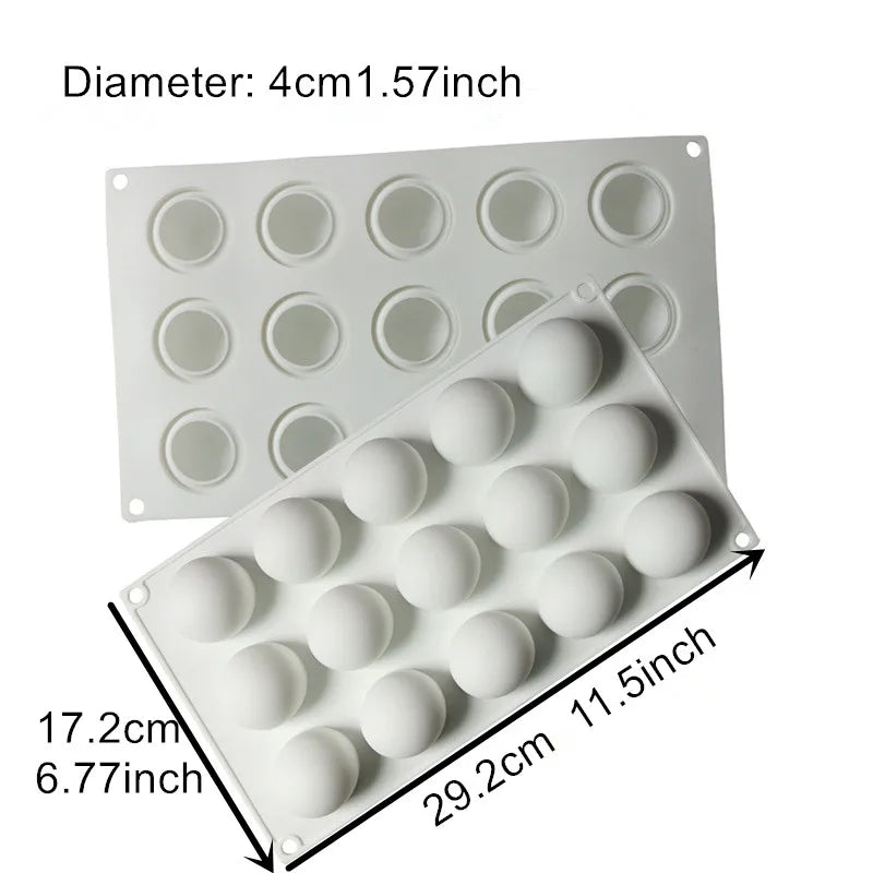 Silicone Chocolate Mold Silicon Ball Cake Moulds 3D Half Sphere Candy Truffle Baking Tray 1piece - 4cm ball