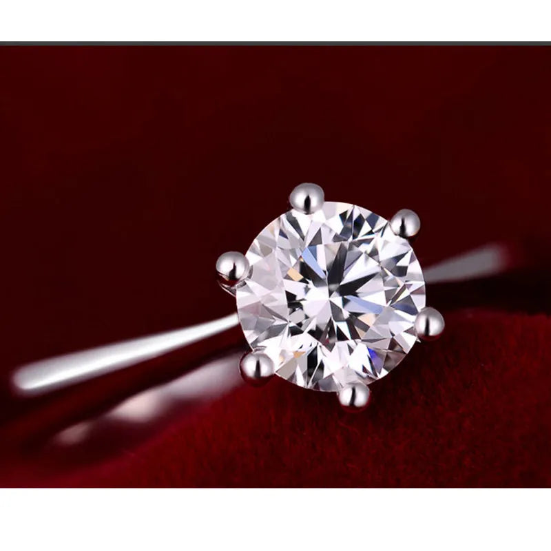 Fine Wedding Rings for Men Women Gift S925 Sterling Silver Color Austrian Crystal Engagement Proposal Ring Jewelry Bague Femm