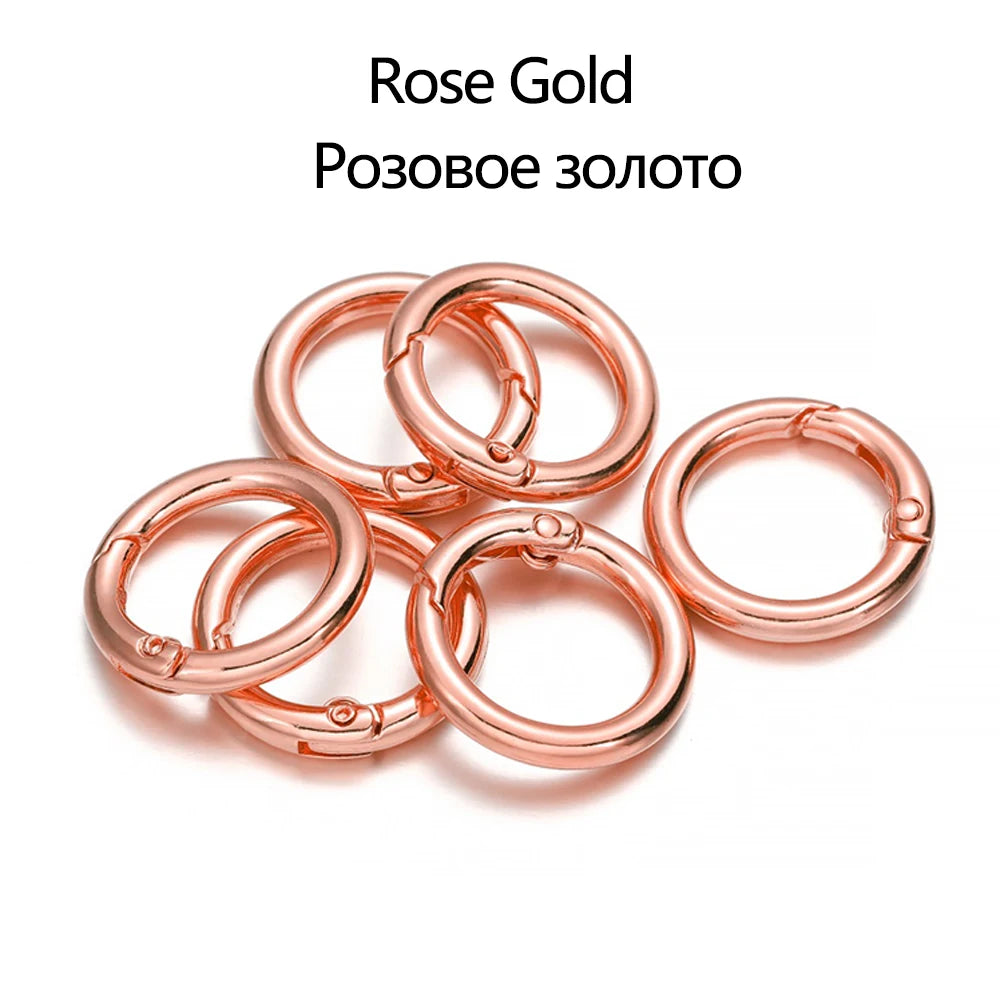 5Pcs/lot Metal O Ring Spring Clasps Openable Round Carabiner Keychain Bag Clips Hook Dog Chain Buckles Connector For DIY Jewe