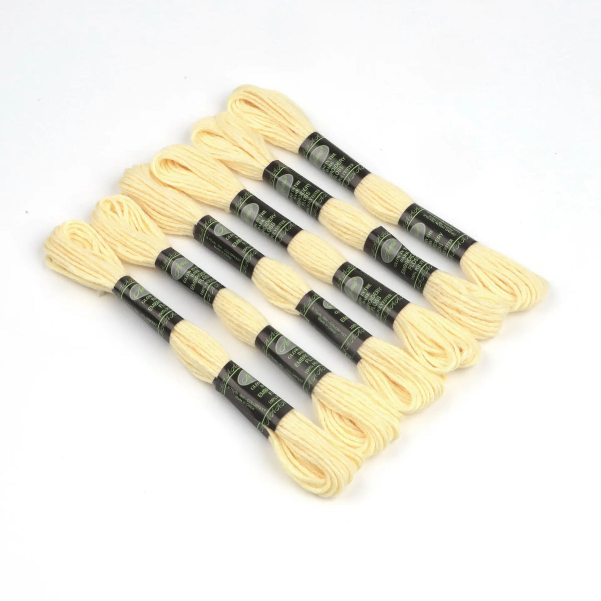 Glow in the Dark Sewing Embroidery Floss Thread 8m/piece 6pcs/set 6 Strands Thread for Cross Stitch - light yellow
