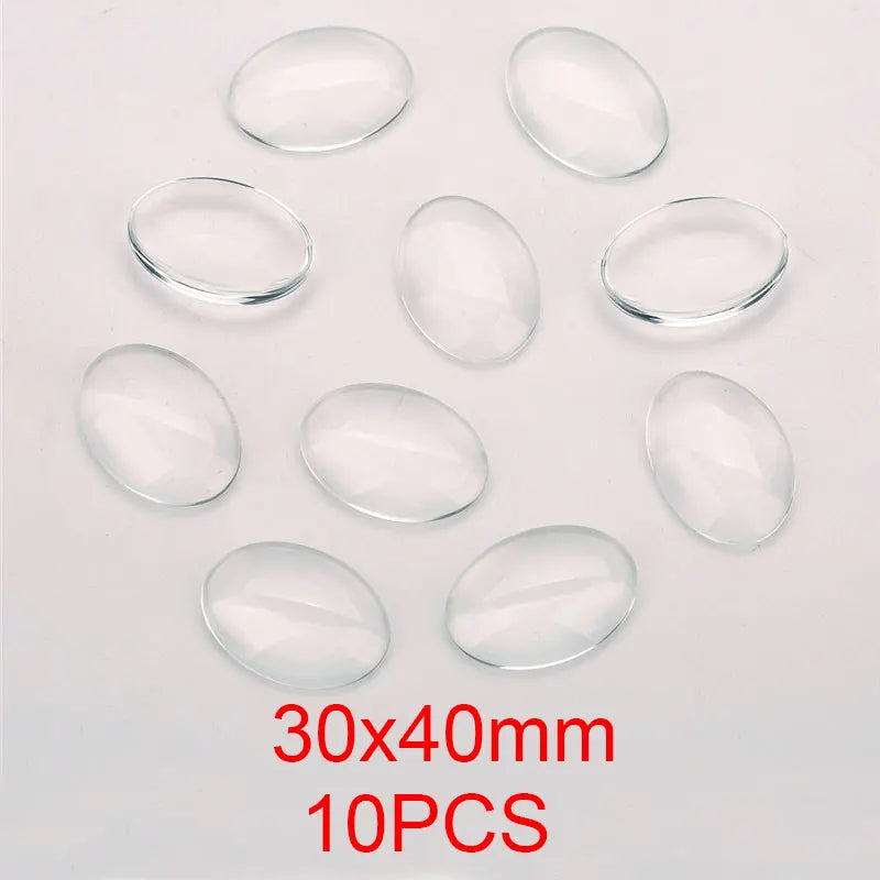 1pack Oval Round Glass Cabochon 30x40mm 6mm 8mm 10mm 12mm 18mm 20mm 25mm 30mm Transparent Clear Flatback Cameo Jewelry Making