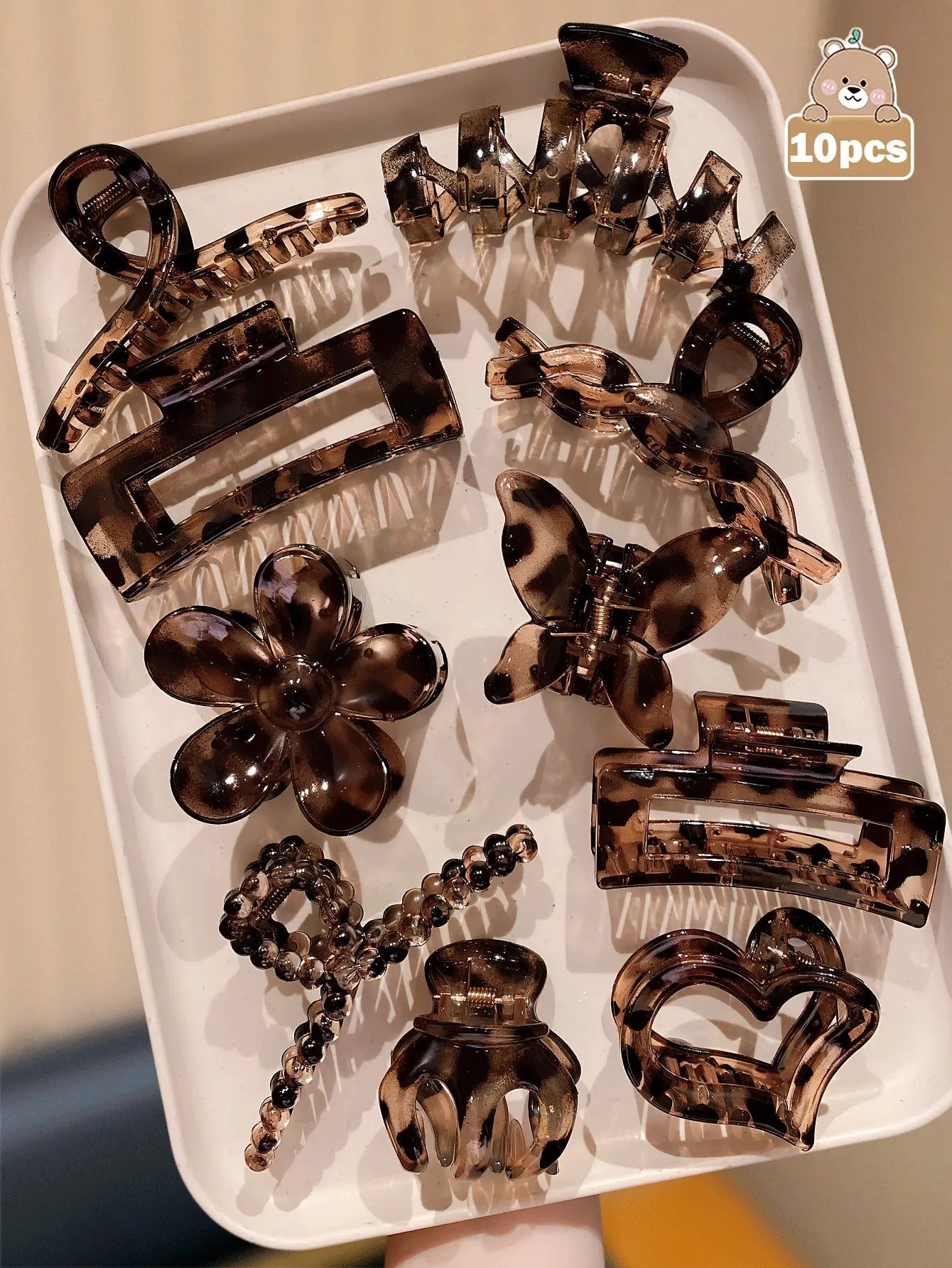 10-Piece Set Vintage Hair Grips Multicolor Girls Gift Essential for Travel - 10 pcs