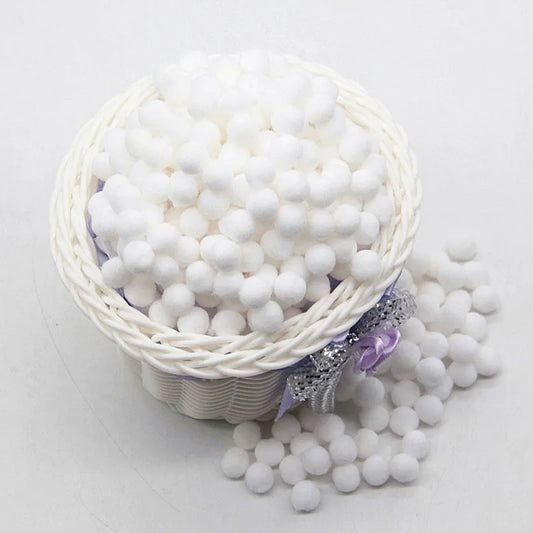White Pompom 8mm 10mm 15mm 20mm 30mm 40mm Pom Poms Ponpon Crafts Supplies DIY for Kids Garment Sewing Home Wedding Decoration