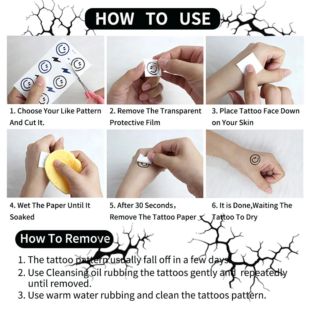 2Sheets Large Halloween Black Lightning Temporary Tattoo Sticker for Halloween makeup – Realistic Vein Design Face Tattoo Bod