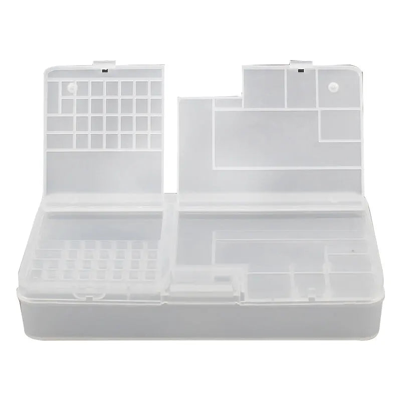 Box, Electronic Components, Transparent Plastic Storage, Small Screw Accessories, Tool Classification Grid - Transparent Gray