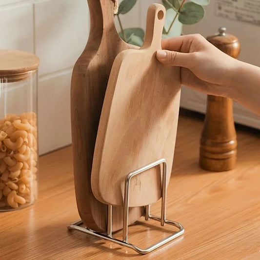 Stainless Steel Household Pot Lid Rack, Cutting Board Rack, Kitchen Cutting Board Storage Rack, Countertop Vegetable Board Ra