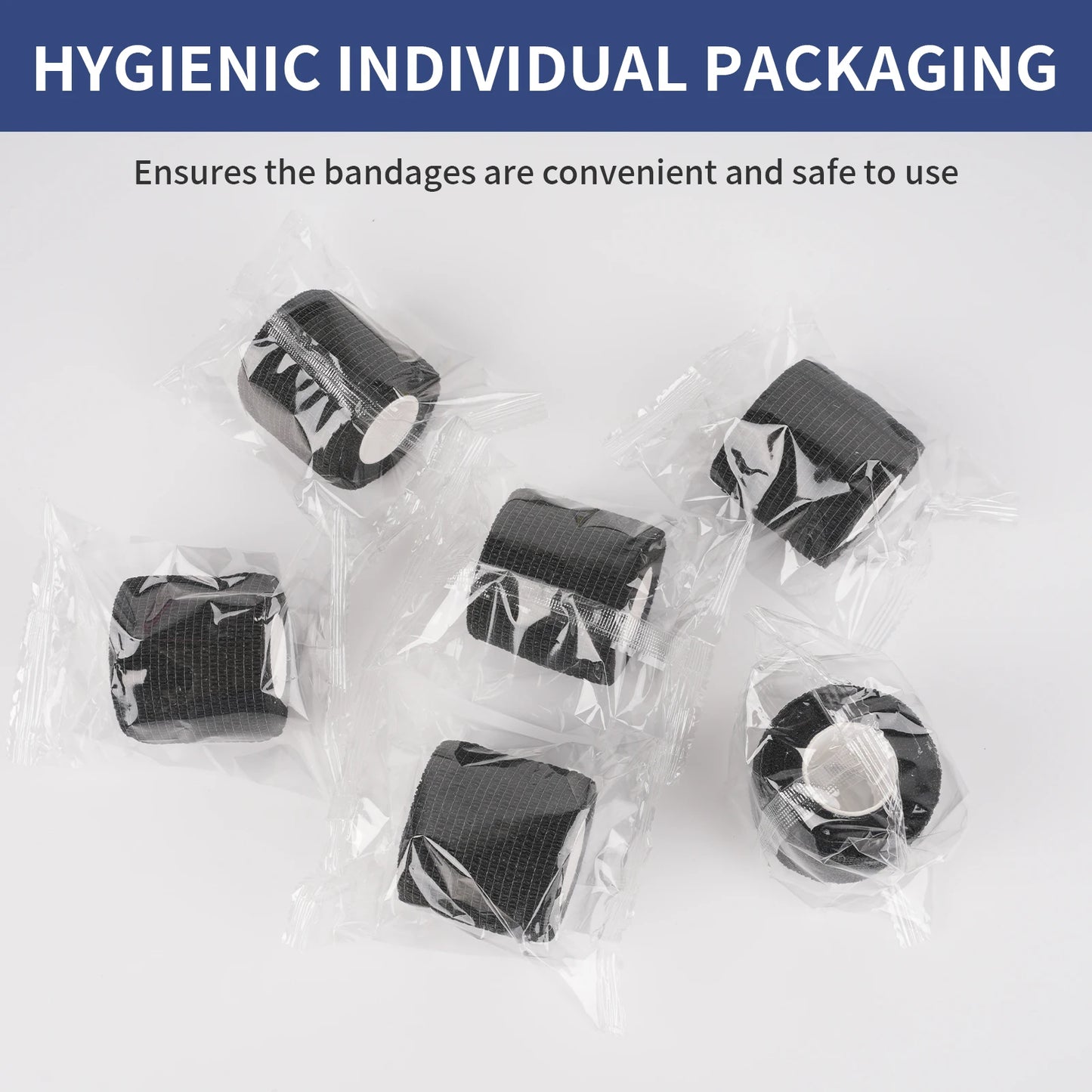 3/6/12/24/48 PCS Tattoo Grip Cover Wrap Disposable Black Bandage For Tattoo Grip Bandage Machine Tape Tube Accessories