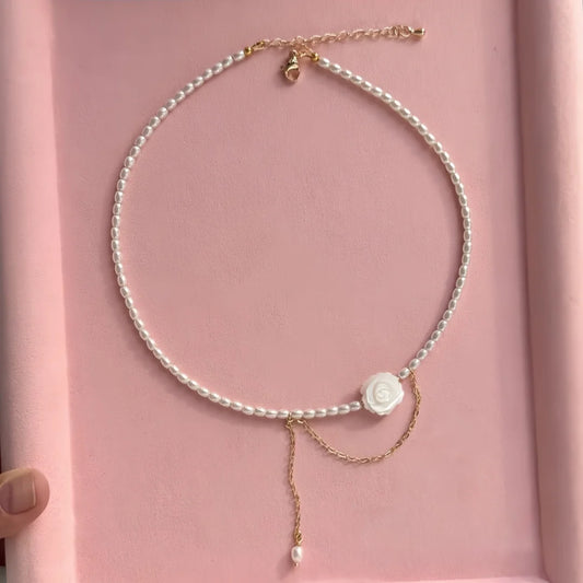 Minimalist Pearl Necklace for Women New Style Luxury Sensation Tassel Cold Tone Feng Shui Xiaomi Bead French Collar Chain