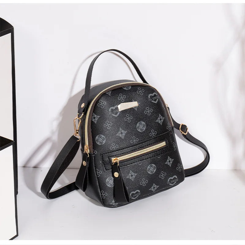 Flower Backpack 2022 Ladies Bag Fashion Backpack Women's Bag Women's Fresh and Sweet Student School Bag - black