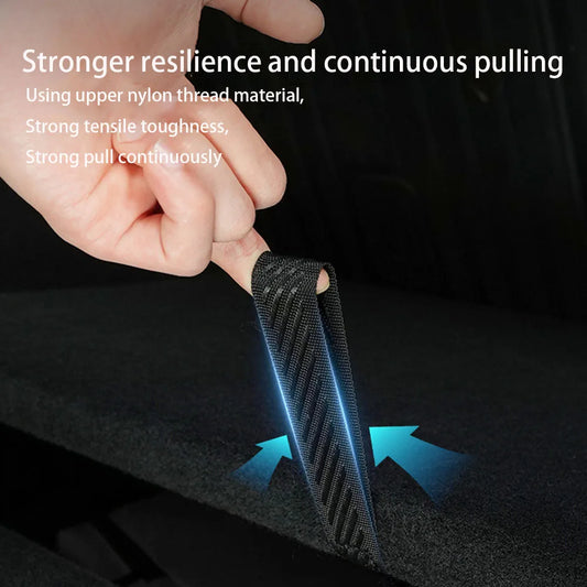 For Tesla Model Y Rear Trunk Rope DrawString Open Tail Box Cover Handle Pull Strap Car Organizer Accessories Mat Protection P