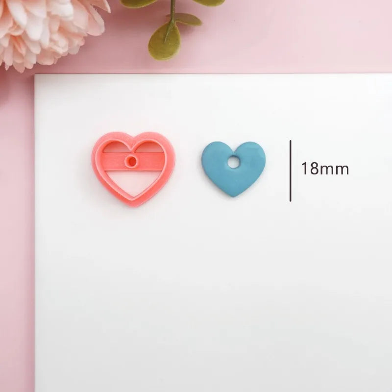 Flowers/Love Soft Ceramic Earring Mold Polymer Clay Cutter DIY Handmade Jewelry Pendant Quick Modeling Cutting Ceramic Tool -