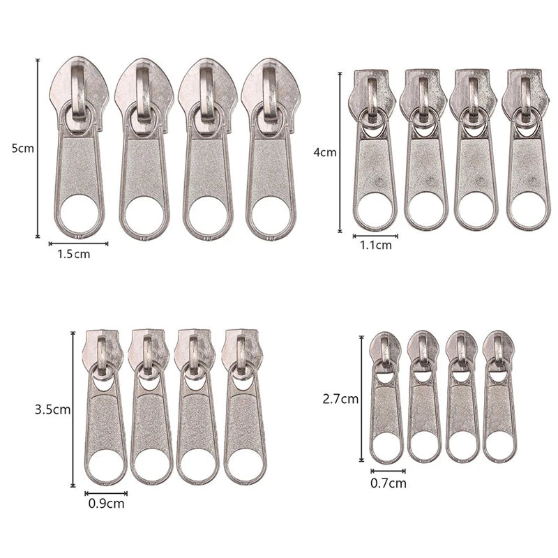 Zipper Head Zipper Repair Kit Easy Fix Zipper Slider Head Puller Closure Universal Replacement Broken Wearable 3# 5# 8# 10# -