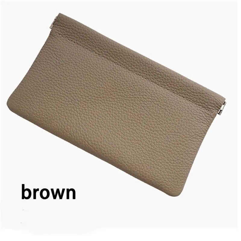 Storage Bag PU Leather For Long Wallet Passport Driver's License Document Holder Data Cable Cosmetic Bag for Women Men - Brow