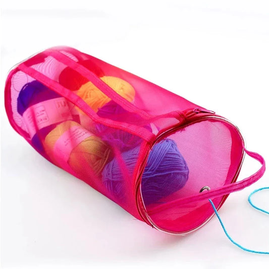 1 PC,Portable Yarn Storage Bag Hollow Mesh Knitting Wool Yarn Bags Crochet Yarn Handbag Organizer Weave Tools Sewing Accessor