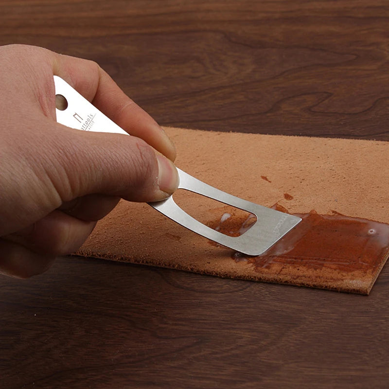 Stainless Steel Leathercraft Gumming Glue Tool DIY Handmade Sewing Leather Craft Gluing Carving Stitching Tools - Silver
