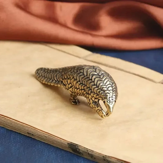 Solid Copper Small Pangolin Figurines Miniature Vintage Bronze Animal Home Ornament Statue Desktop Oranment Craft Gift Access