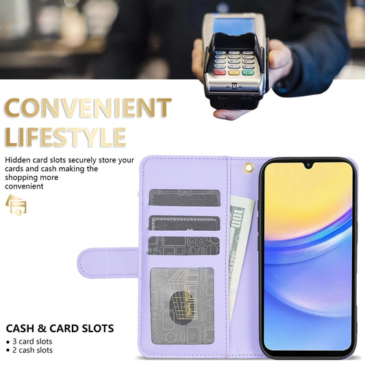 Wallet Small Fragrance Zipper Cardslot Magnetic Flip Leather Case For Samsung Galaxy A07 A15 A16 A17 A34 A35 A36 A53 A54 A55