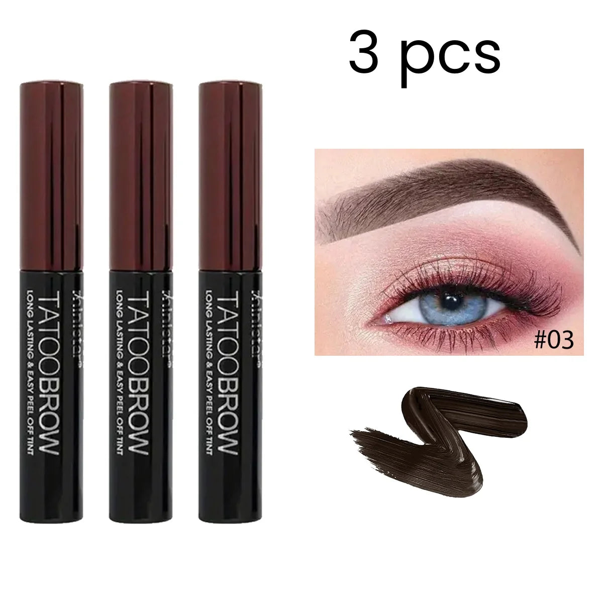1pc Tattoo Peel Off Eyebrow Gel Tint, Semi Permanent Brow Tint, Waterproof, Transfer-proof, For Fuller & Defined Looking Brow