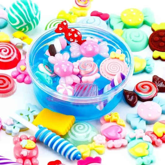 30pcs Random Candy Slime Charms Cute Set Mixed Resin Sweets Flatback Slime Making Supplies for DIY Craft Making and Ornamen D