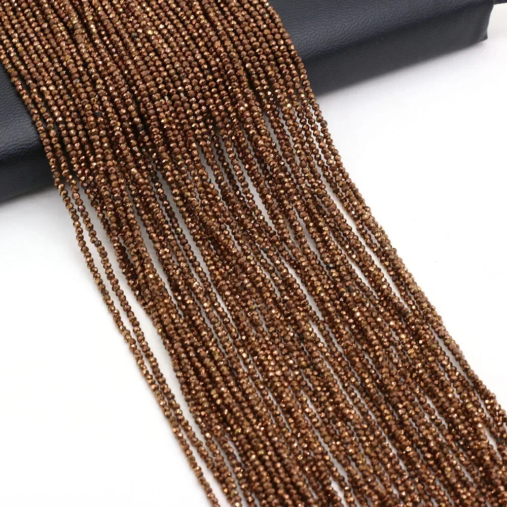 Natural Stone Beads Small Round Beads Mix Color Faceted Loose Spacer Beaded for Jewelry Making DIY Bracelet Necklace Accessor