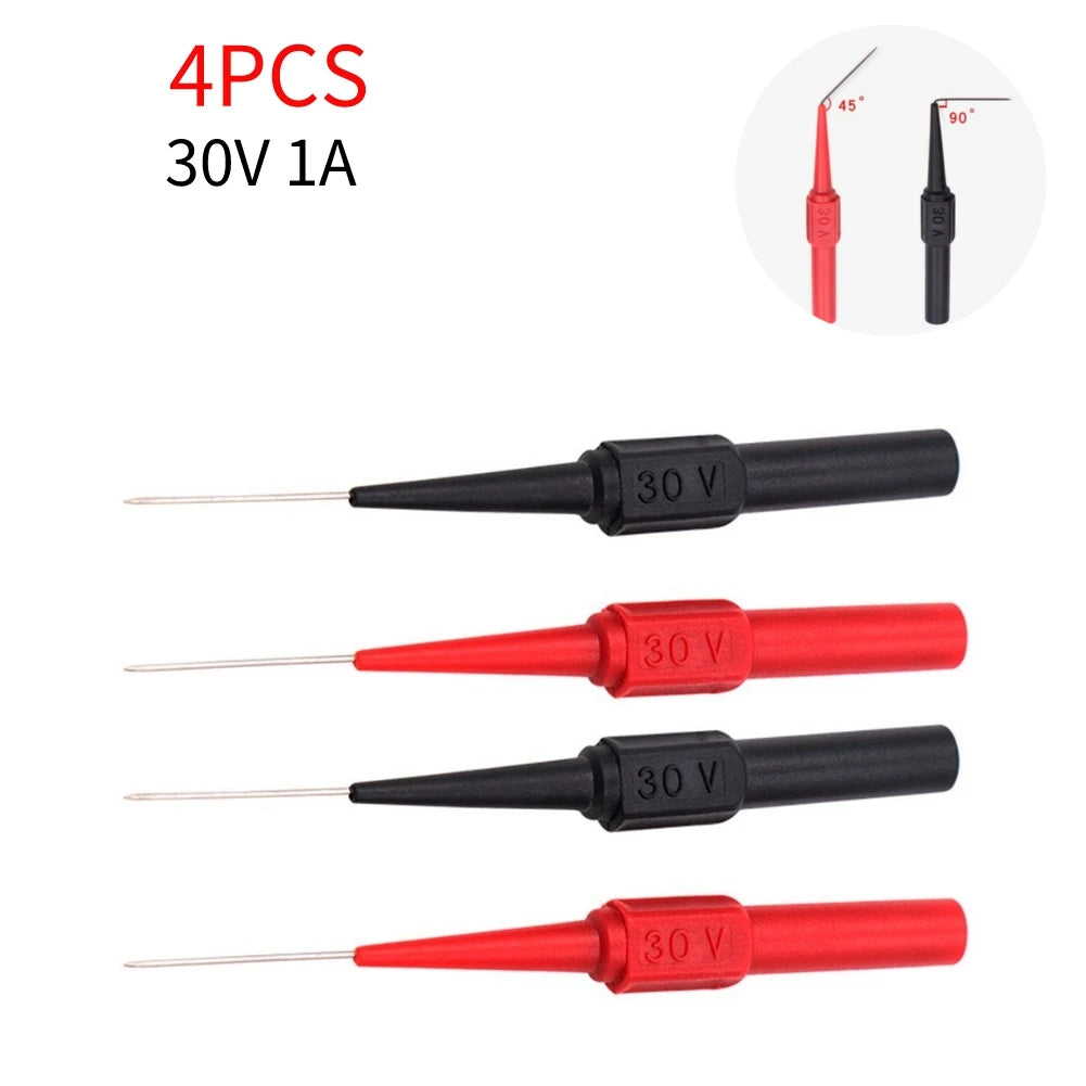 2/4/6pcs Insulation Piercing Needle Pin Non Destructive Multimeter Test Probe 10A 600V for 2/4mm Test Lead Multimeter Test Pr
