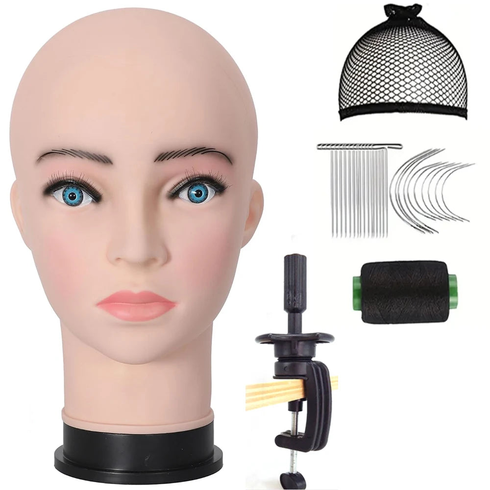 Mannequin Head With Tripod For Making Wig Hat Glasses Mask Display Cosmetology Manikin Head For Makeup Practice Wig Install K