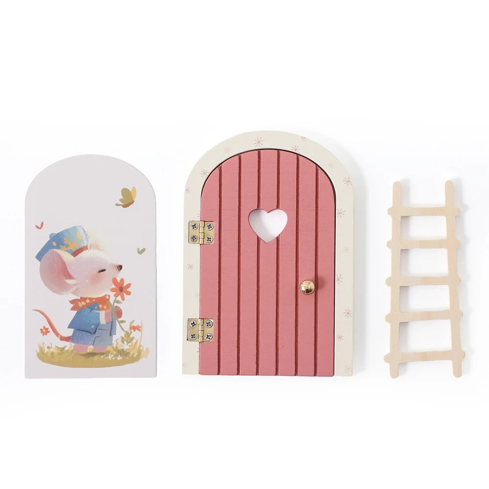Baby Room Wooden Miniature Dollhouse Mini Home Fairy Elf Door Decorations Wood Wall Ornaments Outdoor Yard Garden Decor Craft