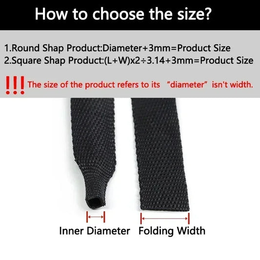 1~50m Braided Cable Sleeve Diameter 4~30mm PET Heat Shrink Tube Insulation Flam Retardant Shrinkable Wire Wrap Sheath Organiz
