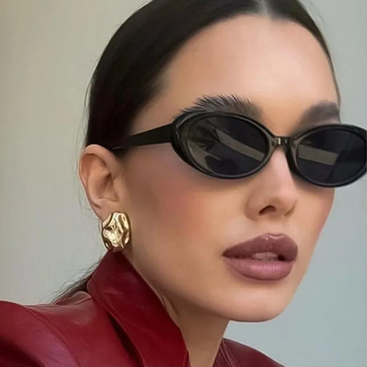 Small Oval Sunglasses for Women's Vintage Design Sun Glasses Shades Female Sexy Retro Punk Men Sunglass Outdoor Trendy Eyewea