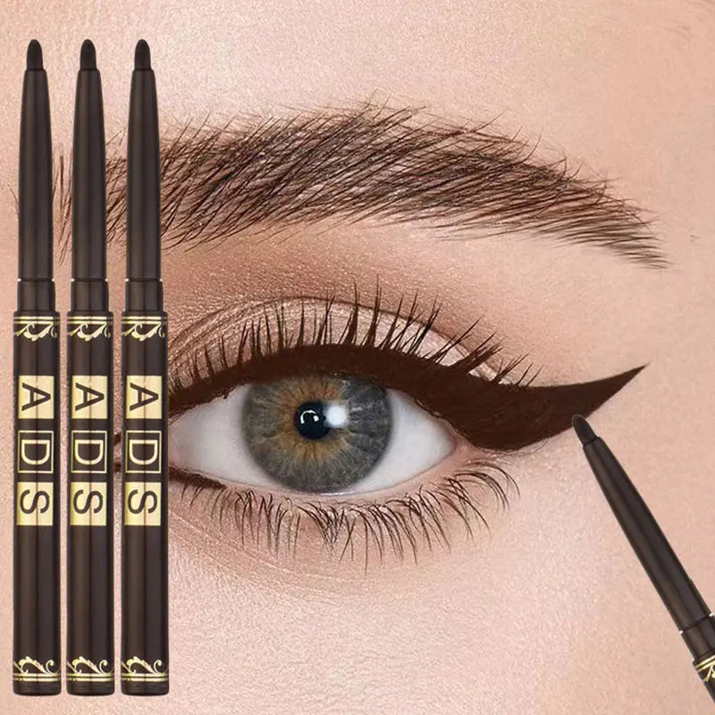 3pcs Black Eyeliner Pencils -Waterproof, Sweatproof & Smudge-Proofwith Easy Twist Application for Flawless Eye Makeup - Brown