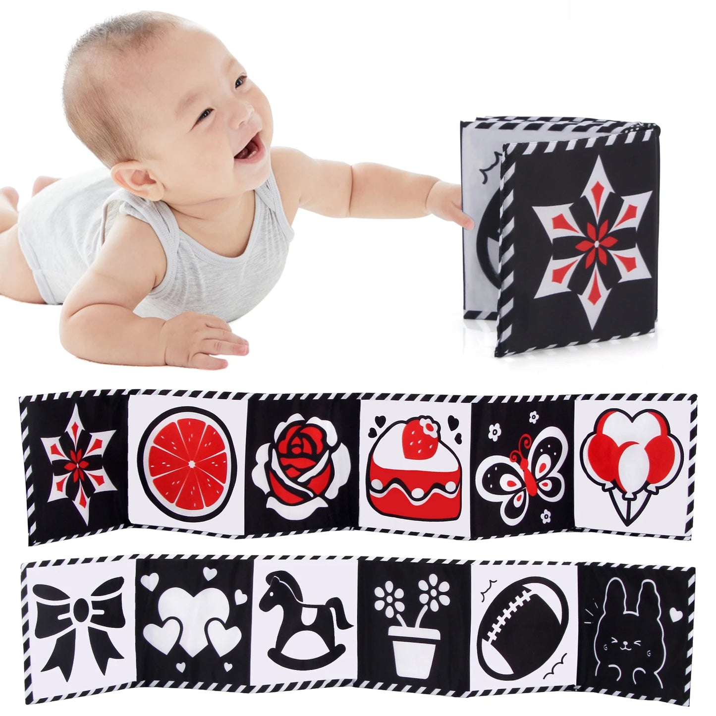 Black and White Cards High Contrast Baby Toys 0-36 Months Newborns Visual Stimulation Brain Development Learning Flash Cards
