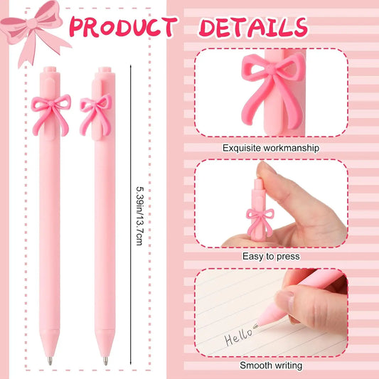 5/10/20/30 Pcs Pink Bow Pens Party Favors For Girls School Birthday Party Office Supply Wedding Butterfly Themed Party Suppli