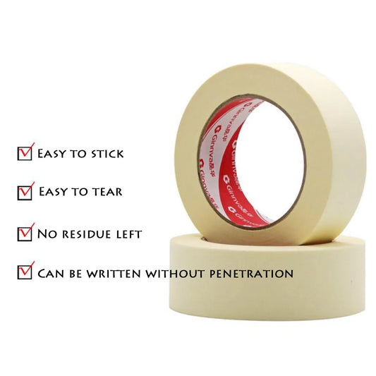 1PC 20M Low Viscosity Masking Tape White 6mm-50mm Single Side Tape Adhesive Crepe Paper for Oil Painting Sketch Drawing Suppl