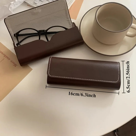 Vintage Coffee Eyeglass Case - Lightweight Portable Glasses Holder, Ideal for Travel and Everyday Use, Travel Accessory