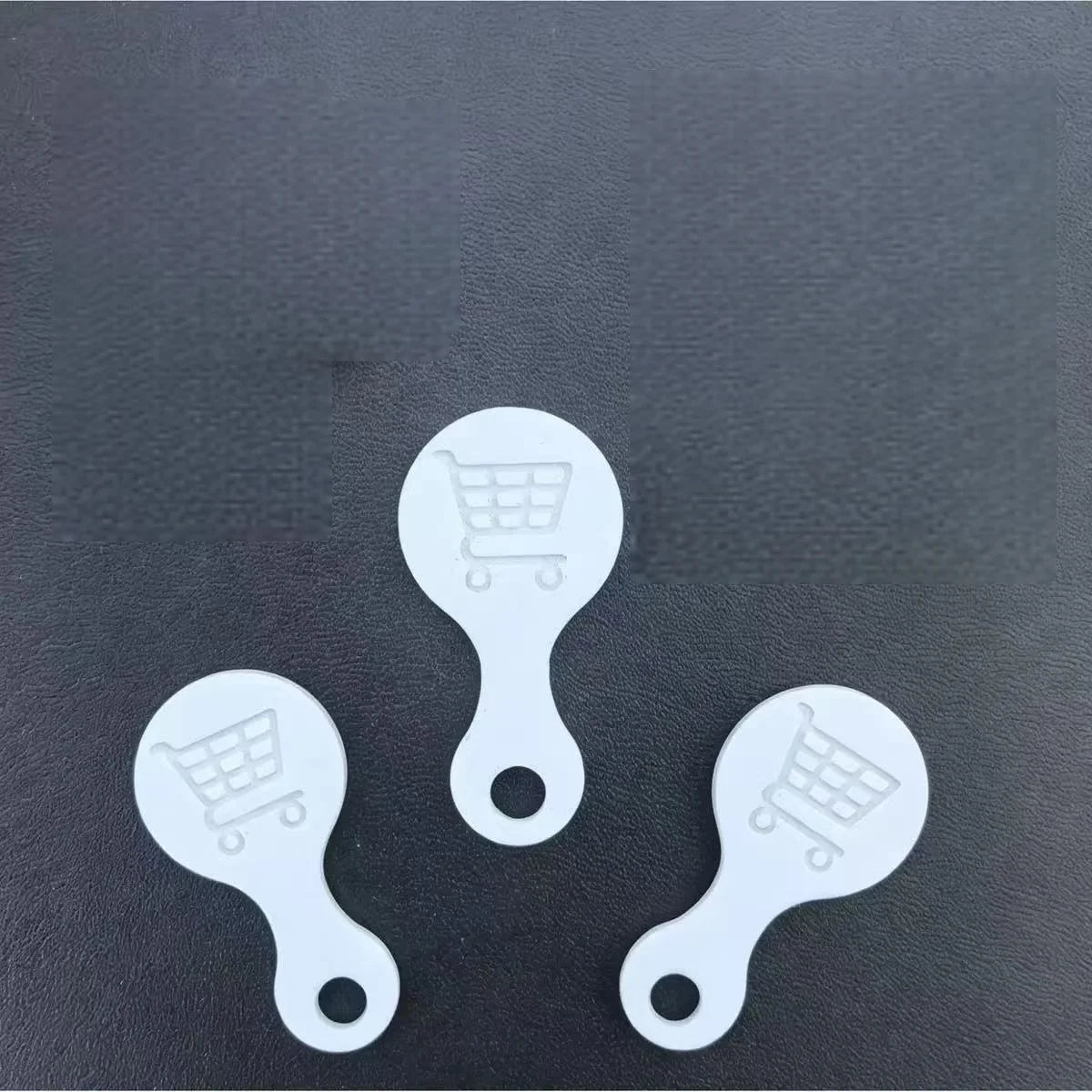 3Pcs Shopping Cart Token Keychain, 3D Plastic Trolley Unlock Tool, Compact Reusable Supermarket Accessory - WHITE