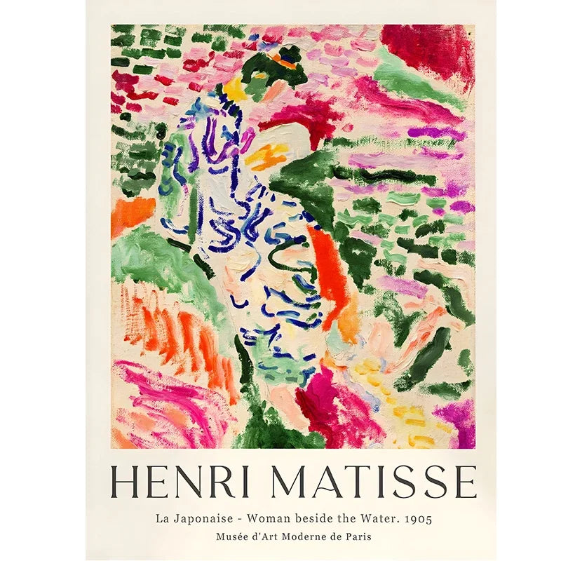 Vintage Abstract Matisse Exhibition Mid Century Landscape Wall Art Posters Canvas Painting Prints Pictures for Room Home Deco
