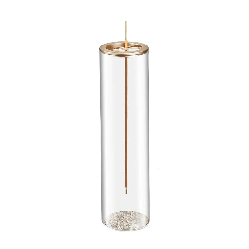 Modern Glass Incense Burner Anti-Ash Flying Incense Holder with Removable Glass Ash Catcher for Home Decor Yoga Meditation -