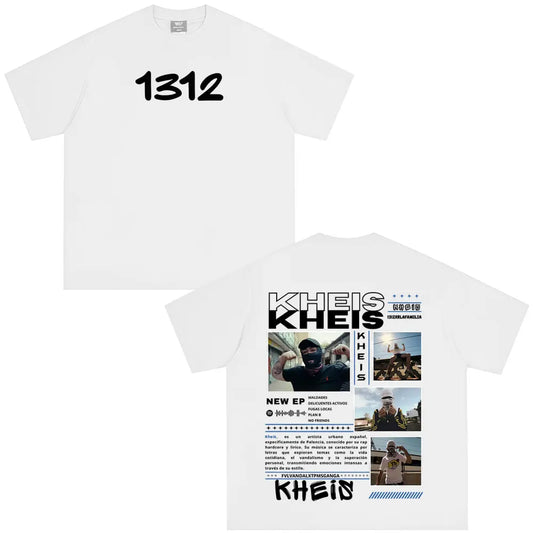 Rapper KHEIS Album Tour Graphics T-shirt Men Women Fashion Hip-hop T-shirts Short-sleeved Loose Casual Cotton Comfort T-shirt