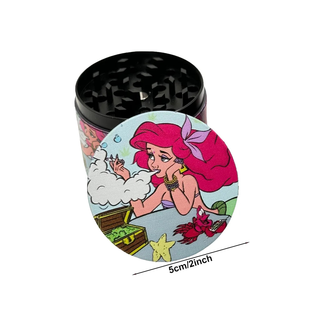 Nostalgia Cute 50mm 4-Layer Premium Metal Kitchen Spice Grinder - Red