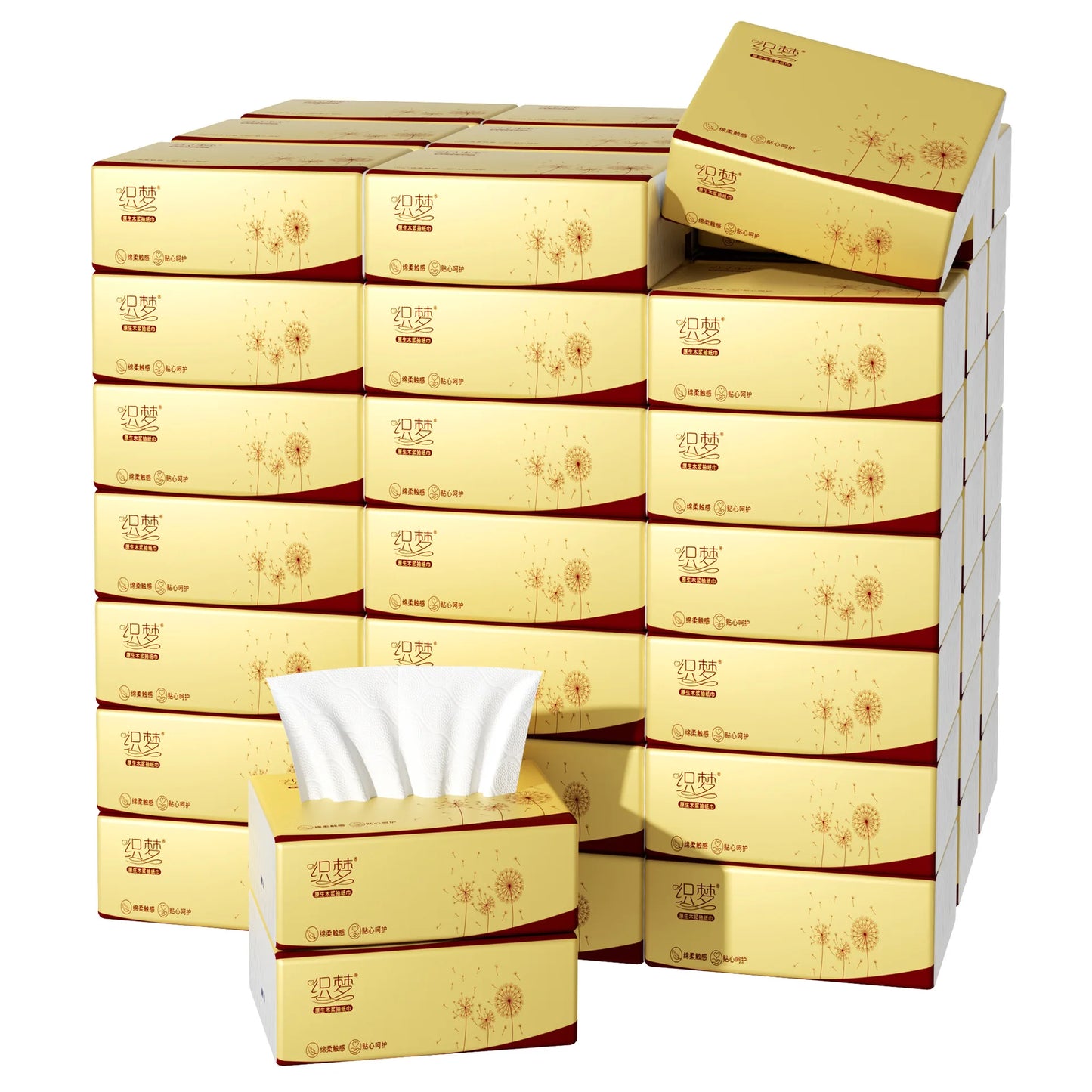 10-40 Small Packs Of Wood Pulp Paper, 4 Layers Thick, 160 Sheets/pack, 40 Packs/pack, Napkins, Tissue Paper, Toilet Paper - 4
