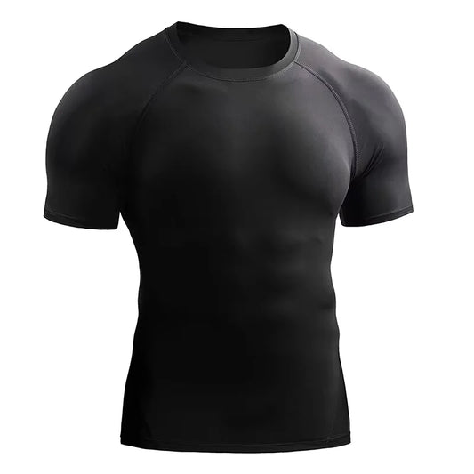 2026 Compression T Shirt Men Summer Sportswear Running T-shirt Elastic Quick Dry Sport Tops Tee Athletic Gym Workout Shirts M