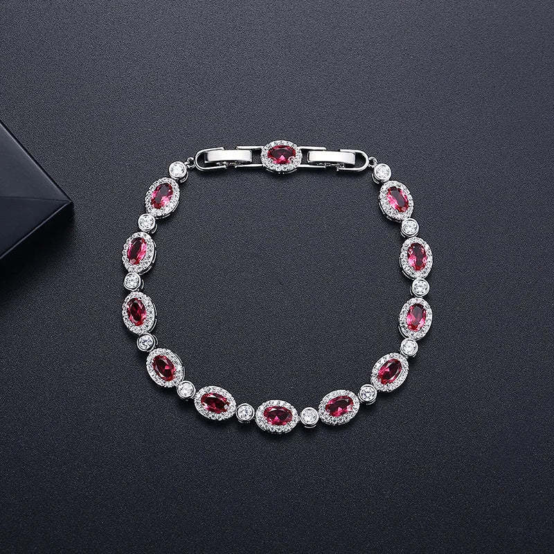 SLBRIDAL Sparkling Charm Fashion Cubic Zircon Bracelets Girls CZ Daily Bracelet Gift Wedding Bridal Bridesmaids Women Jewelry