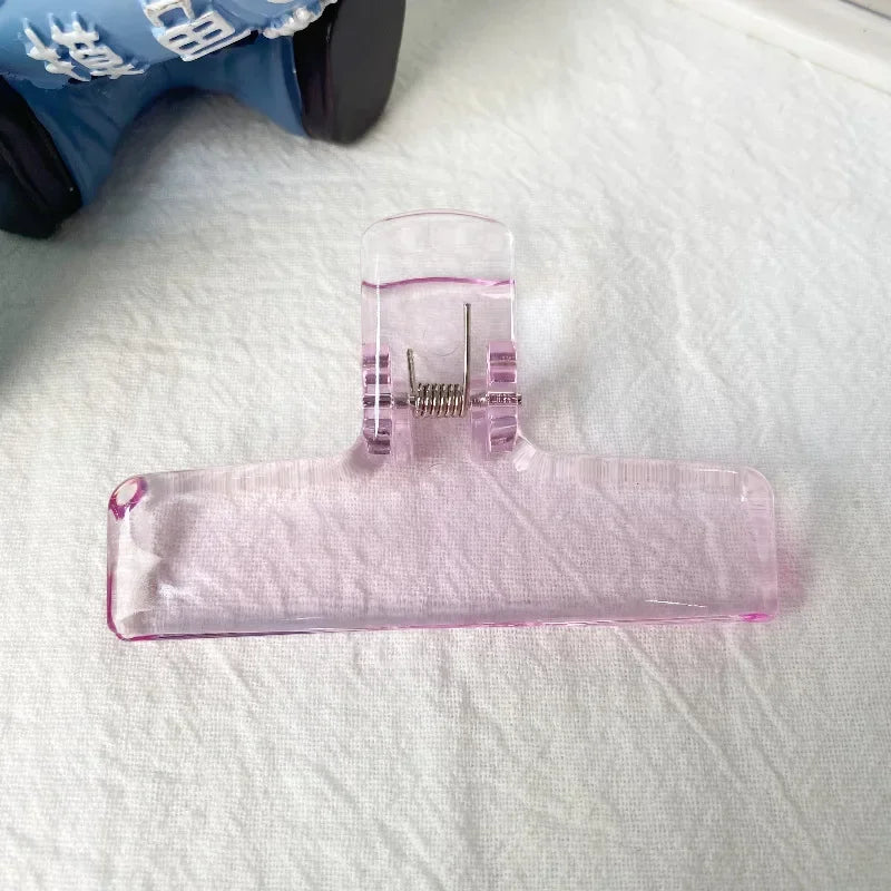 Beautiful Transparent Acrylic Clips Minimalist Style Spring Clip Student Teacher Stationery Paper Clips Sealing Clips - Pink