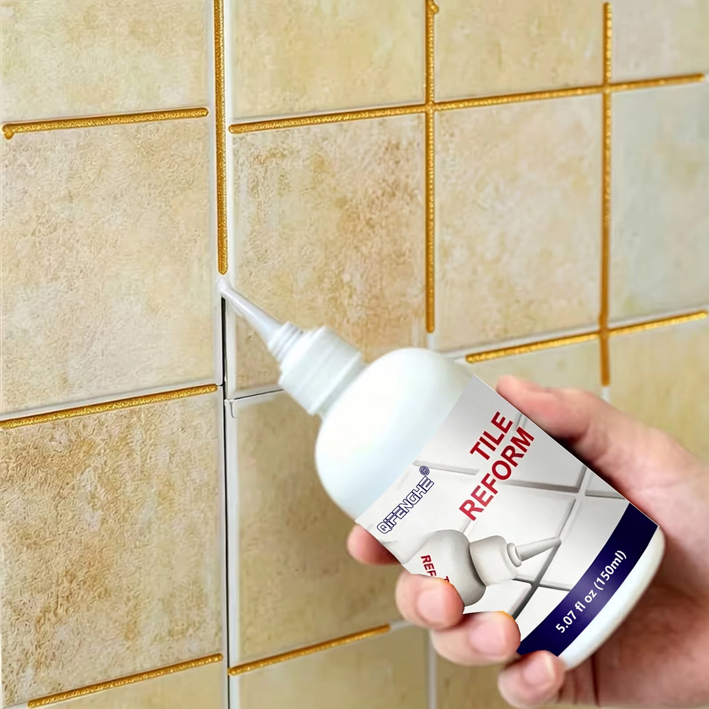 Tile Reform Grout Repair Pen, Waterproof Tile Gap Filler, Mildew Resistant Tile Seam Refinisher for Bathroom Kitchen Floor Wa